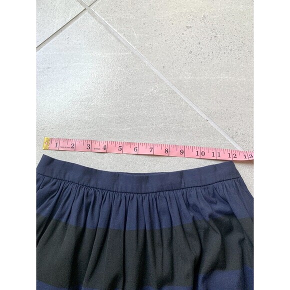 Zara Collection Black & Blue Striped Midi A Line Skirt Size S - Picture 5 of 7